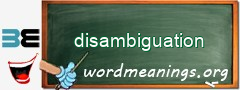 WordMeaning blackboard for disambiguation